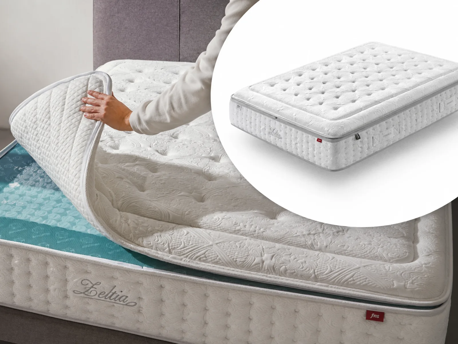 Wendbarer Topper der Gomarco Zeltia Matratze mit Sommer- und Winterseite